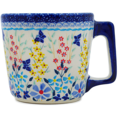 Polish Pottery Mug 10 oz Breathtaking Butterflies UNIKAT