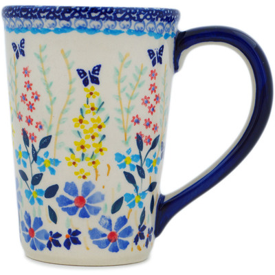 Polish Pottery Mug 10 oz Breathtaking Butterflies UNIKAT