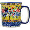 Polish Pottery Mug 10 oz Butterfly Summer Garden UNIKAT