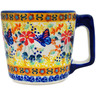 Polish Pottery Mug 10 oz Butterfly Summer Garden UNIKAT