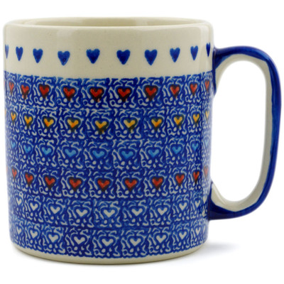Polish Pottery Mug 10 oz Colorful Love