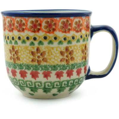 Polish Pottery Mug 10 oz Fall Leaves