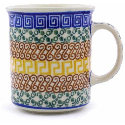 Polish Pottery Mug 10 oz Grecian Sea