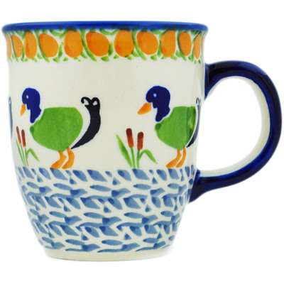 Polish Pottery Mug 10 oz Happy Ducklings UNIKAT
