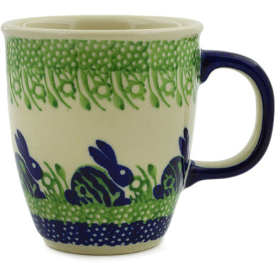 Polish Pottery Mug 10 oz Hare In Tall Grass