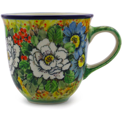 Polish Pottery Mug 10 oz Jard&iacute;n De Mariposa UNIKAT