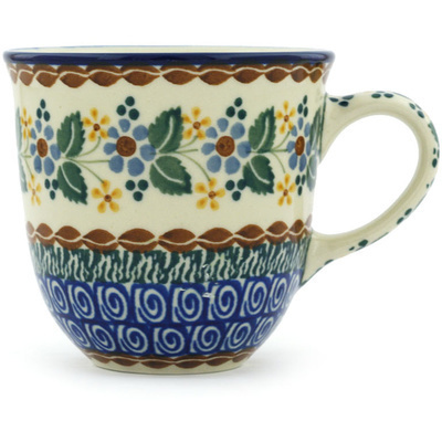 Polish Pottery Mug 10 oz Marvellous Motif UNIKAT