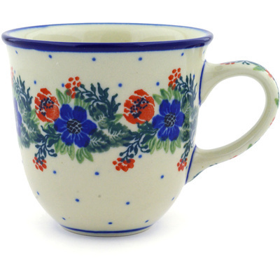 Polish Pottery Mug 10 oz Polish Wreath