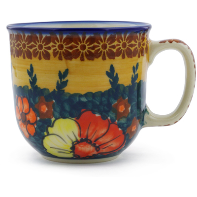 Polish Pottery Mug 10 oz Poppy Love UNIKAT