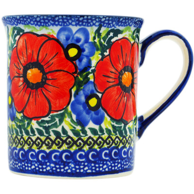 Polish Pottery Mug 10 oz Red Star UNIKAT
