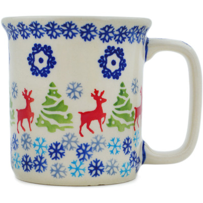 Polish Pottery Mug 10 oz Ring Around The Reindeer