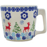 Polish Pottery Mug 10 oz Ring Around The Reindeer