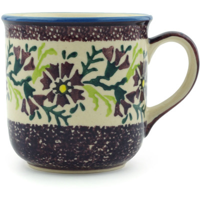 Polish Pottery Mug 10 oz Sweet Purple Floral