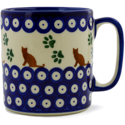 Polish Pottery Mug 10 oz Traditional Kitty