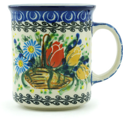 Polish Pottery Mug 10 oz Tulip Splendor UNIKAT