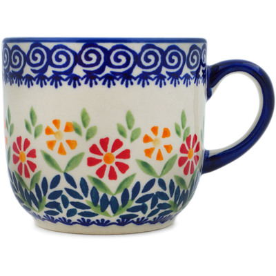 Polish Pottery Mug 10 oz Wave Of Flowers