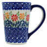 Polish Pottery Mug 10 oz Wave Of Flowers