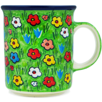 Polish Pottery Mug 10 oz Whimsical Garden UNIKAT