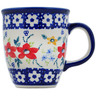 Polish Pottery Mug 10 oz Wild Flower Bloom UNIKAT