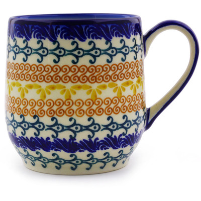 Polish Pottery Mug 11 oz Autumn Swirls
