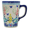 Polish Pottery Mug 11 oz Breathtaking Butterflies UNIKAT