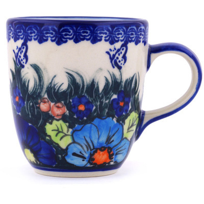 Polish Pottery Mug 11 oz Butterfly Splendor