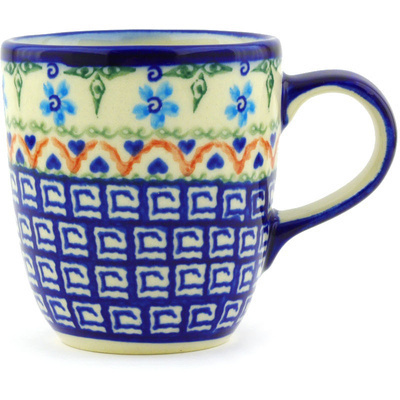 Polish Pottery Mug 11 oz Little Blue Flowers