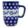 Polish Pottery Mug 11 oz Peacock Forget-me-not