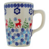 Polish Pottery Mug 11 oz Ring Around The Reindeer