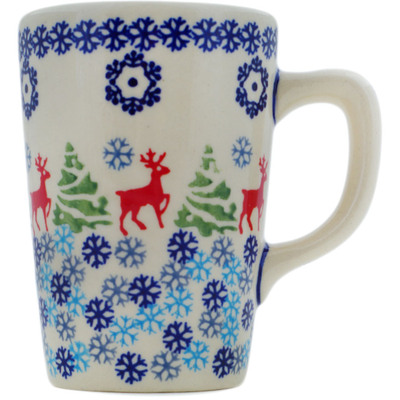 Polish Pottery Mug 11 oz Ring Around The Reindeer