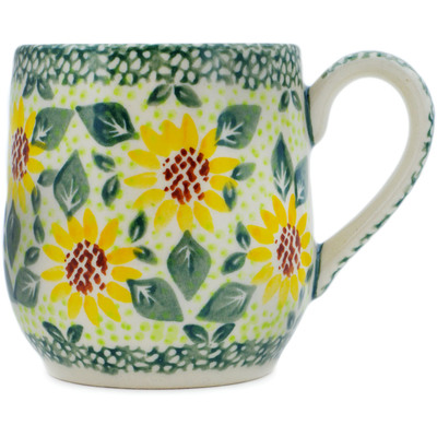 Polish Pottery Mug 11 oz Sunflower Fields