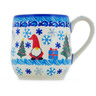 Polish Pottery Mug 11 oz Winter Gnome