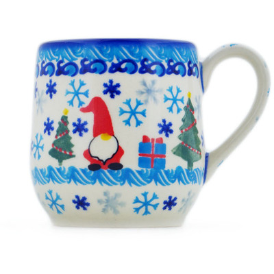 Polish Pottery Mug 11 oz Winter Gnome