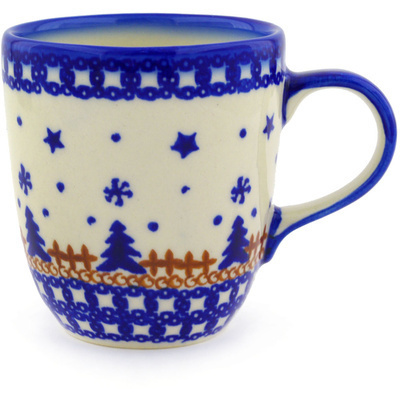 Polish Pottery Mug 11 oz Winter Snow