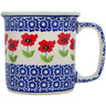 Polish Pottery Mug 12 oz Blue Chain UNIKAT