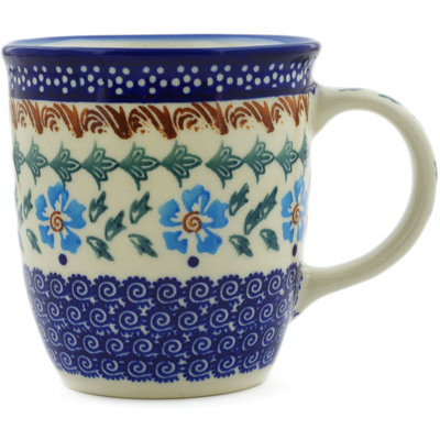 Polish Pottery Mug 12 oz Blue Cornflower