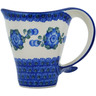 Polish Pottery Mug 12 oz Blue Poppies