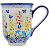 Polish Pottery Mug 12 oz Breathtaking Butterflies UNIKAT