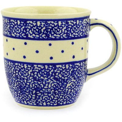 Polish Pottery Mug 12 oz Denim Dots