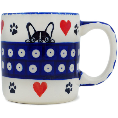 Polish Pottery Mug 12 oz French Bulldog Love UNIKAT