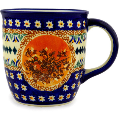Polish Pottery Mug 12 oz Golden Pheasant UNIKAT