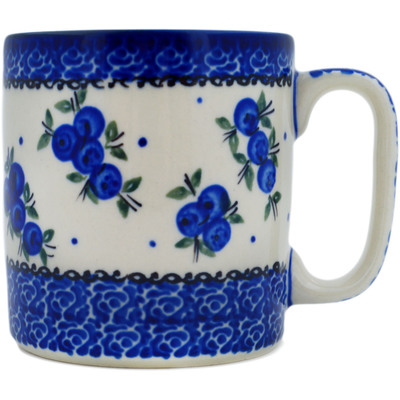 Polish Pottery Mug 12 oz Lovely Blueberries