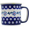 Polish Pottery Mug 12 oz Peacock Forget-me-not