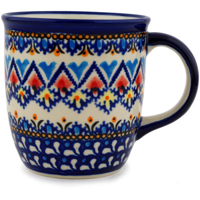 Polish Pottery Mug 12 oz Poppy Kaleidoscope UNIKAT