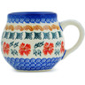 Polish Pottery Mug 12 oz Red Cornflower