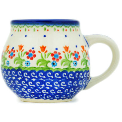 Polish Pottery Mug 12 oz Spring Flowers
