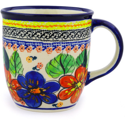 Polish Pottery Mug 12 oz Summer Sleandor UNIKAT