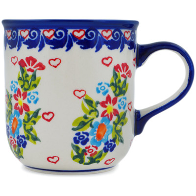 Polish Pottery Mug 13 oz Blooming Affection UNIKAT