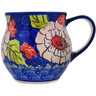 Polish Pottery Mug 13 oz Blossoming Petals UNIKAT