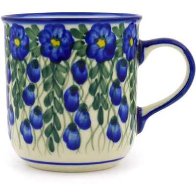 Polish Pottery Mug 13 oz Blue Velvet Gardens